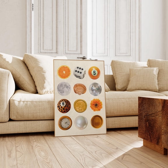 Retro Poster Orange Print Photo Collage Decor Print Wall Art Home Decor Office Wall Art