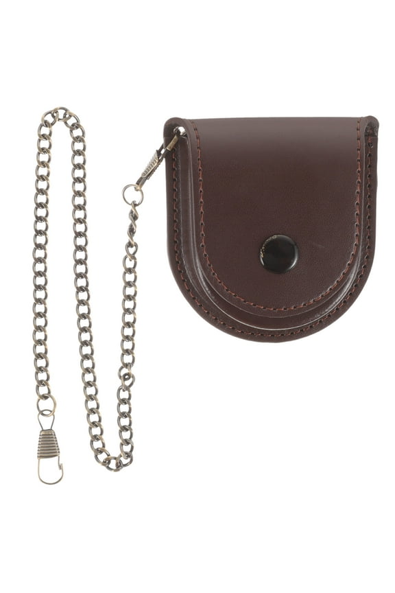 Vintage Pocket Watch Holder Durable PU Case for Documents Coffee