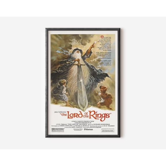 Retro Power Ring Movie Poster Fellowship Fine Art Poster Design 1, Unframed Paper Poster 8x10in
