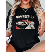 Retro Powered By Bubble Tea Ramen Drink Lover Kawaii Boba T-Shirt