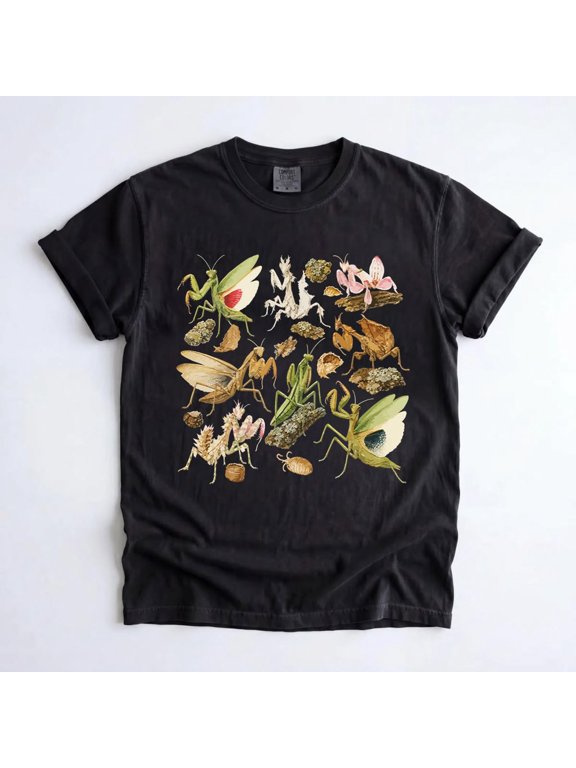Retro Praying Mantis T-Shirt, Orchid Mantis Graphic Tee, Cute Insect Nature Shirt, Bug Lover Gift