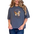 thumbnail image 1 of Retro Praying Moms Club with Butterfly & Flowers Art, Denim Comfort Colors T-Shirt, Small, 1 of 1