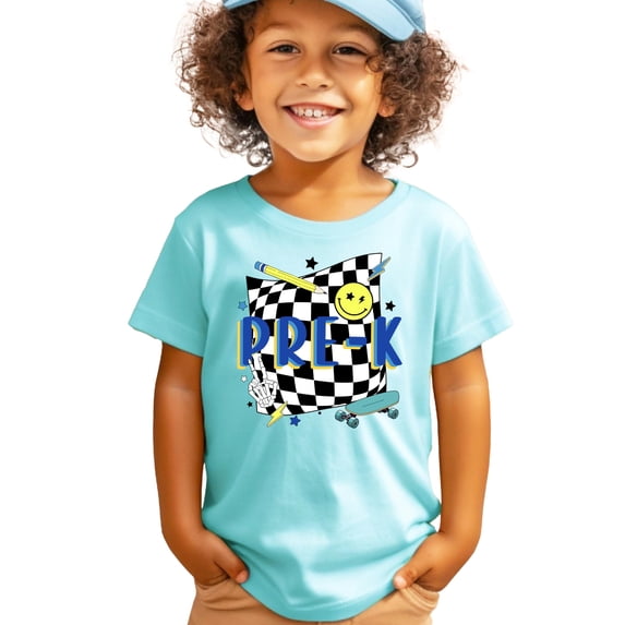 Retro Pre-K Shirt for Boys First Day of School Skateboard T-Shirt for Preschool Chill Shirt 5-6
