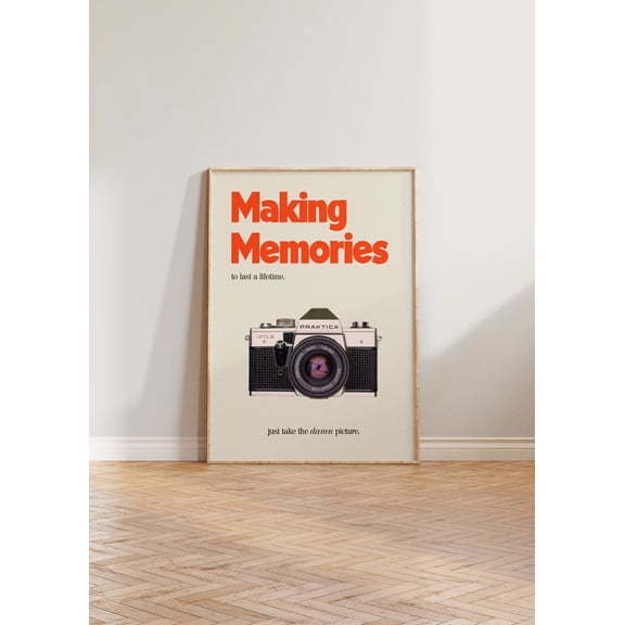 Retro Print, Making Memories Print, Retro Wall Print, Camera Print, Retro Print, Vintage Camera Print, 80S Print, Retro Wall Art, Cool Art Home Decor #1531, 16x24 UNFRAMED