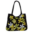 thumbnail image 1 of Retro Print Water Resistant Canvas Beach Tote Bag 18" X 13" X 4" Lime White Flower - 06, 1 of 2
