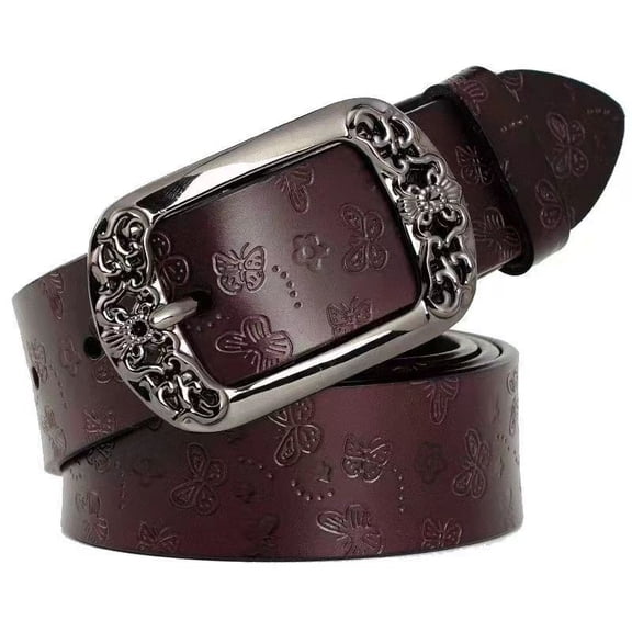 Retro Printed Belt Women's Versatile Needle Buckle Wholesale Korean Version Fashion Casual Belt/Jeans Belt