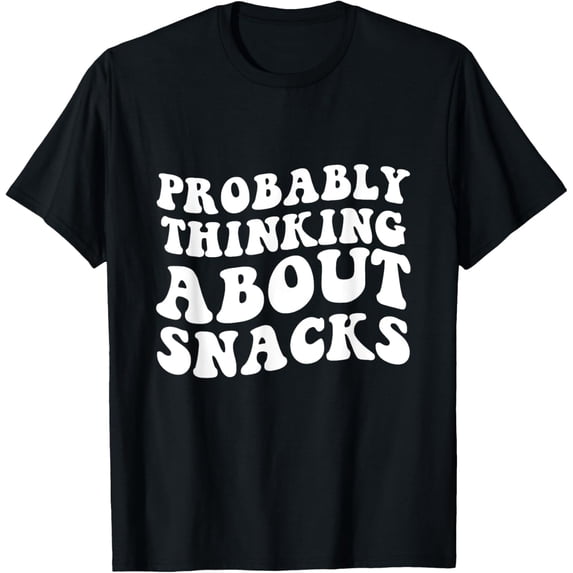 Retro Probably Thinking About Snacks funny eatinghumor T-Shirt