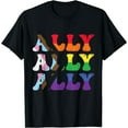 thumbnail image 1 of Retro Proud Ally Lesbian Gay Bisexual Pan Queer Trans LGBTQ T-Shirt, 1 of 3