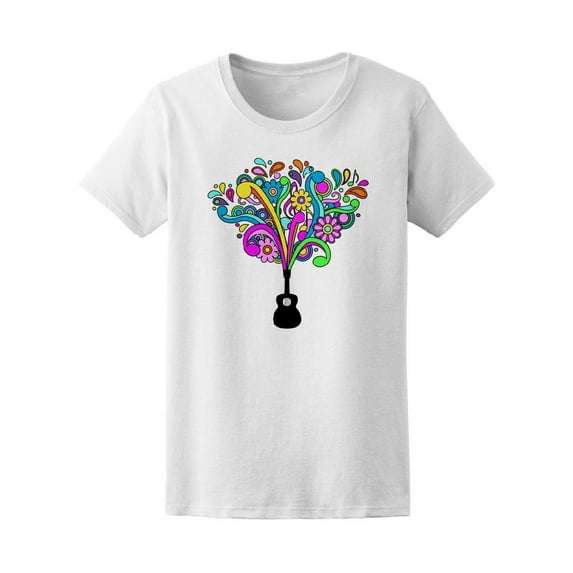 Retro Psychedelic Guitar Women T-Shirt - Image by Shutterstock, Female Small