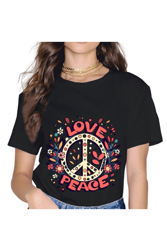 Retro Psychedelic Peace Sign Hip Funky Radical T-Shirt