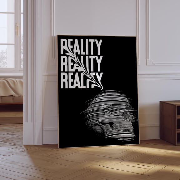 Retro Psychedelic Typography Neutral Poster, Stretched Size 12x18