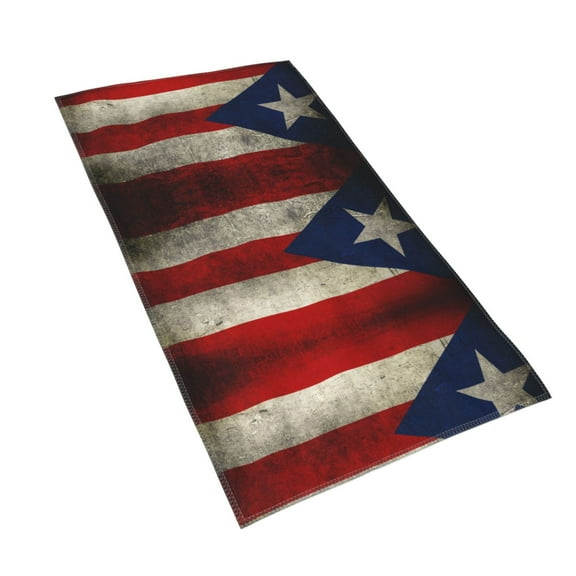 Retro Puerto-Rico-Flag Hand Towel Ultra Soft Bath Towels Kitchen Dish Guest Towel For Spa Gym Home Decor 15.7"X27.5"