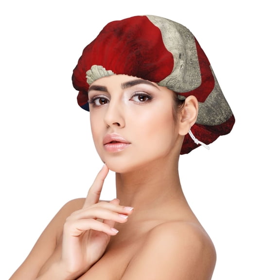 Retro Puerto-Rico-Flag Satin Bonnet Adjustable Hair Bonnet For Sleeping Hair Bonnets For Women Curly Natural Hair