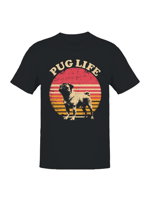 Retro Pug Life Sunset Graphic Men's T-shirt