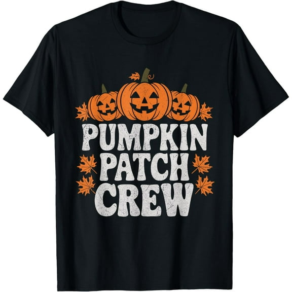 Retro Pumpkin Patch Crew Pumpkin Fall Halloween Thanksgiving T-Shirt