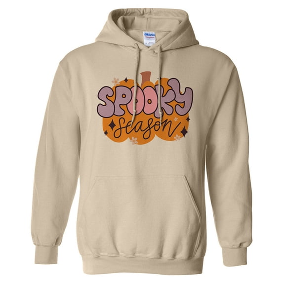 Retro Pumpkin Spooky Season Hoodie Sweatshirt Unisex X-Large Sand
