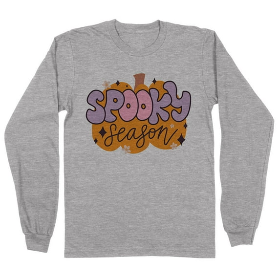 Retro Pumpkin Spooky Season Long Sleeve Shirt Unisex 4X-Large Grey