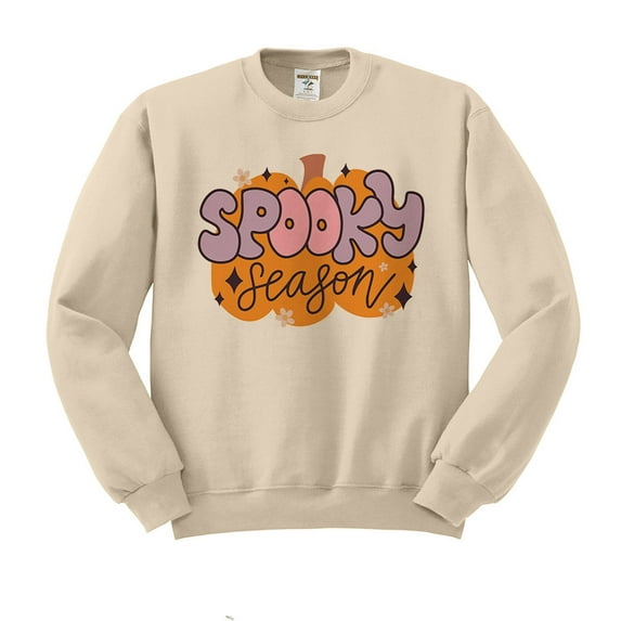 Retro Pumpkin Spooky Season Sweatshirt Unisex X-Large Sand