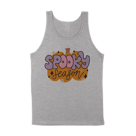 Retro Pumpkin Spooky Season Tank Top Unisex X-Large Grey
