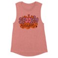 thumbnail image 1 of Retro Pumpkin Spooky Season Women's Muscle Tank X-Small Desert Pink, 1 of 5