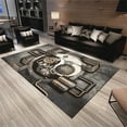 thumbnail image 1 of Retro Punk Steam Area Rug,Steampunk Gear Technology Rug, Mechanical Clock Gear Detail Distressed Rug, Suitable For Living Room, Bedroom, Bathroom Non-Slip Easy Care Floor Mat, 1 of 6