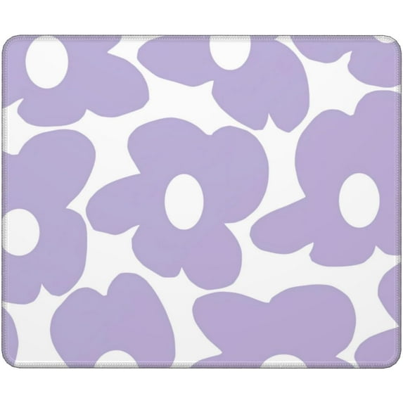 Retro Purple Floral Mouse Pad - Cute Square Aesthetic for Desk Laptop, Non-Slip Rubber Base, Home Office Decor Accessories, 9.5x7.9 Inch, Perfect for Women