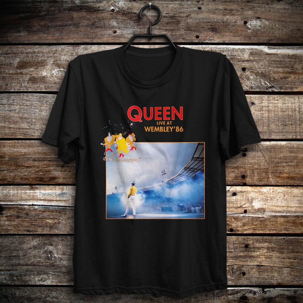 Retro Queen at Wembley TShirt Freddie Mercury Roger Taylor Brian May