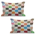 thumbnail image 1 of Retro Quilted Pillowcover Set of 2, Big Patchwork of Different Patterns Traditional Classical Old Fashioned, Standard Queen Size Pillow Cover for Bedroom, 36" x 20", Multicolor, by Ambesonne, 1 of 1