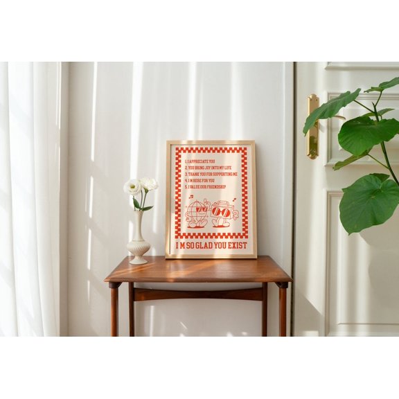 Retro Quote Wall Print Cute Inspirational Wall Decor, Stretched Canvas 12x16in