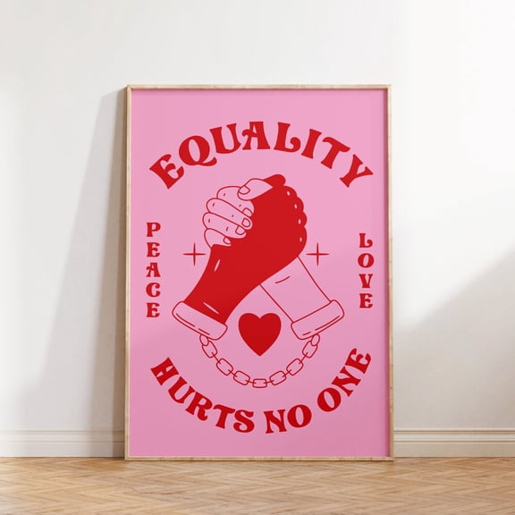 Retro Quote Wall Print Equality Poster Retro Groovy Print Retro Wall Decor Retro Poster
