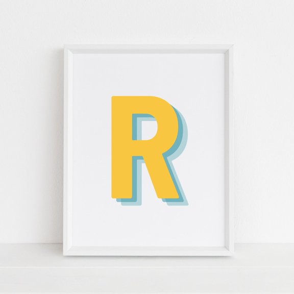 Retro R Letter Wall Decor Monogram Letter Alphabet Baby Lnitial Downloads Home