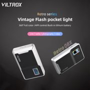Retro RGB LED On-Camera Video Light Pocket Photography Fill Lamp with 2500K-8500K Dimmable LCD Screen 108 Beads 26 FX Lighting Effects and Built-in Rechargeable Battery 4.53 in / 11.5 cm