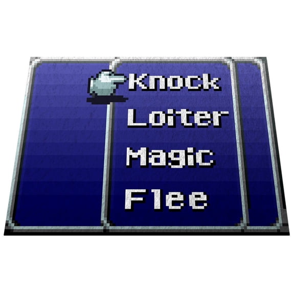 Retro RPG Menu Doormat Welcome Floormat ( 18" x 24" 16-bit blue)