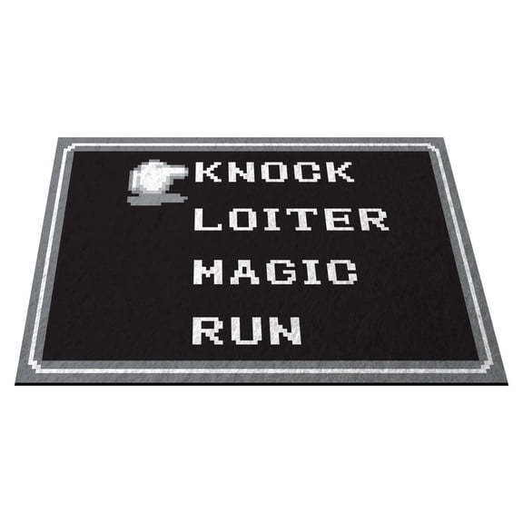 Retro RPG Menu Doormat Welcome Floormat ( 24" x 36" 8-bit black)