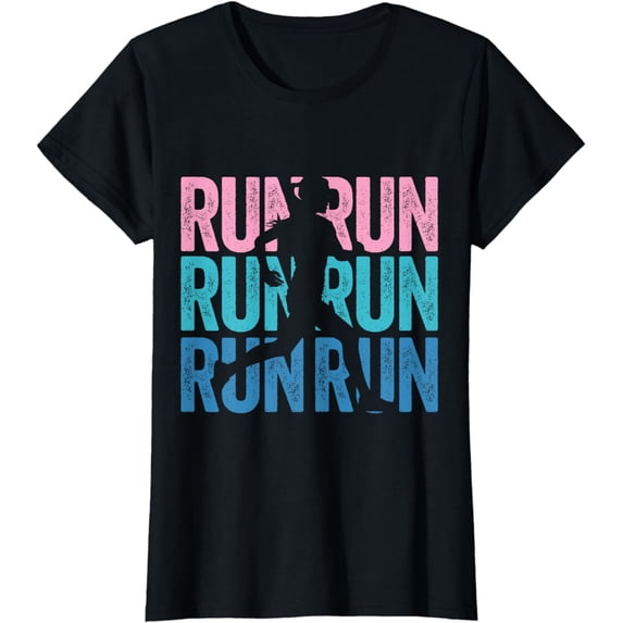 Retro RUN Runner Jogger Marathon Vintage for Girls Women T-Shirt