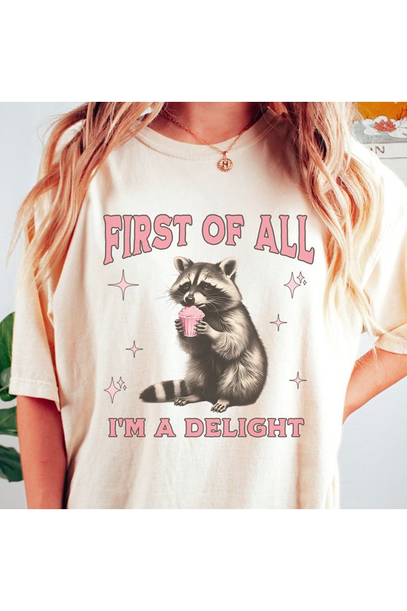 Retro Raccoon Shirt Im A Delight Feral Shirt Funny Racoon Tshirt Sarcastic Raccoon Tee Rac
