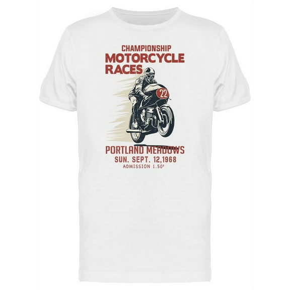 Retro Race Motorcycle T-Shirt Men -Image by Shutterstock, Male Medium