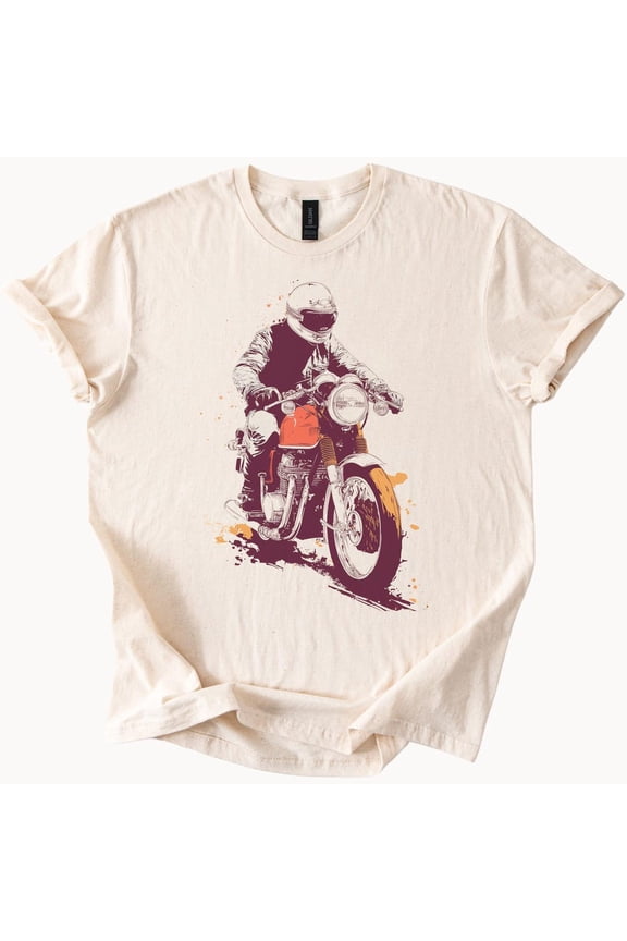 Retro Racer Tee Old English Motorbike Graphic Tshirt Cafe Racer Style Top Motorcycle Enthusiast Gift Birthday Gifts; For Men & Women