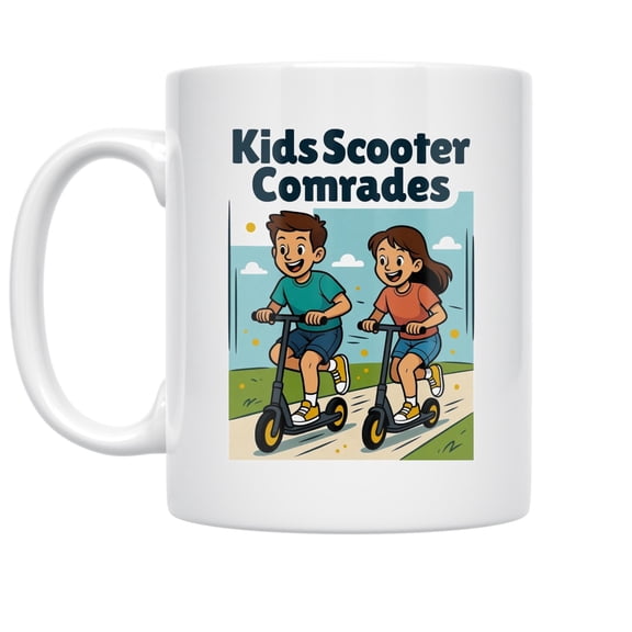 Retro Racing Scooter Adventures - Kids - 11 oz Ceramic Coffee Mug