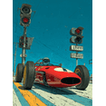 thumbnail image 1 of Retro Racing Car Canvas & Poster, Classic Car with Speed Trails Vibrant Motion Art, Home Wall Decor, 1 of 8