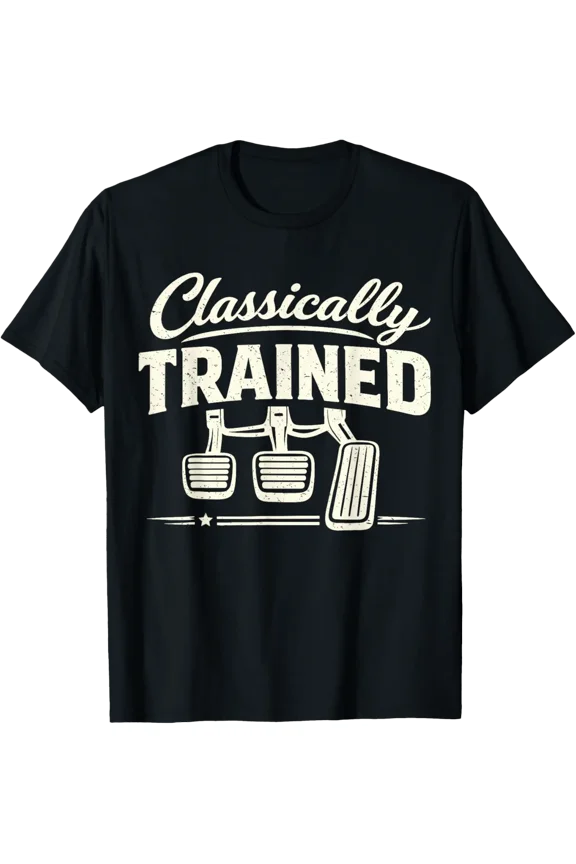 Retro Racing Classically Trained Manual Pedals Car T-Shirt