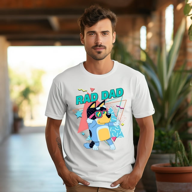 Retro Rad Dad Bluey Shirt, Retro Chilli Heeler tShirt, Chilli Heeler