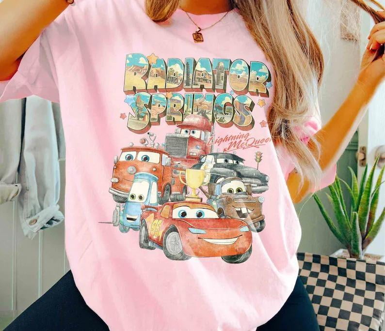 Retro Radiator Springs Cars Movie Shirt, Lightning Mcqueen Shirt, Cars