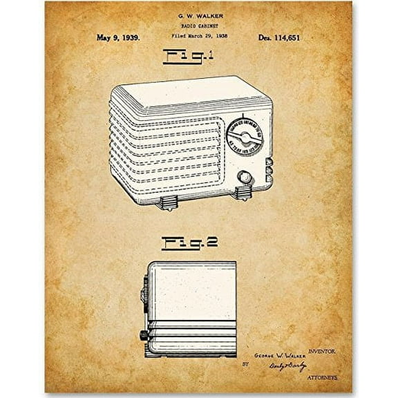 Retro Radio Patent- 11x14 Unframed Patent Print - Great for Retro Home Decor