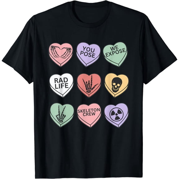 Retro Radiology Valentine Candy X-ray Technologist Xray Tech T-Shirt
