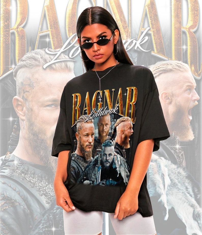 Camiseta Vikingo Ragnar Lodbrok Para Hombre - Algodón 100%, Estampado Vintage, Talla 5XL, Certificado Öko-Tex
