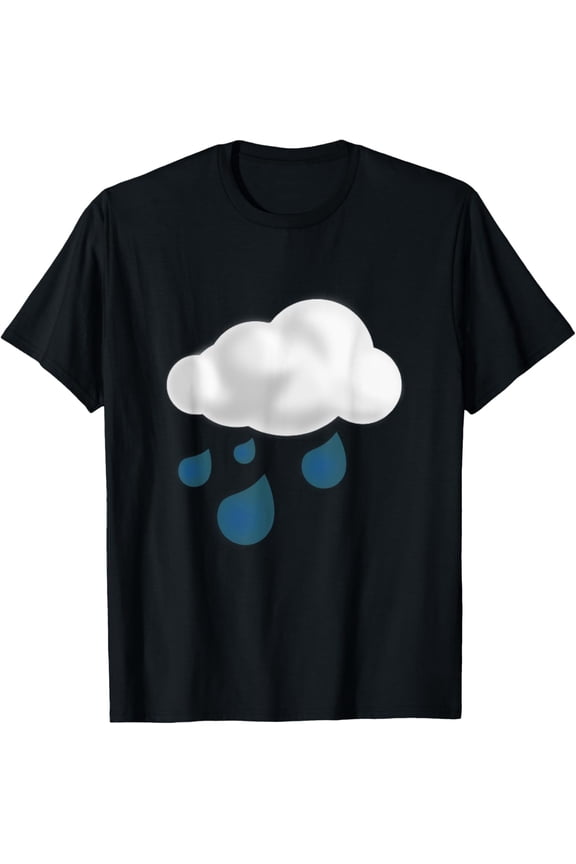 Retro Rain Cloud Graphic T-Shirt Cute Weather Nature Inspired Short Sleeve Tee for Men and Women Casual Summer Apparel