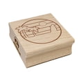 thumbnail image 1 of Retro Rainbow Beach Sunset Palm Trees Surfboard Square Rubber Stamp Stamping Scrapbooking Crafting - Medium 1.75in, 1 of 7
