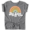 thumbnail image 1 of Retro Rainbow Big Sister Sibling Reveal Announcement Shirt for Baby and Toddler Girls Sibling Outfits Granite Heather Shirt, 1 of 2