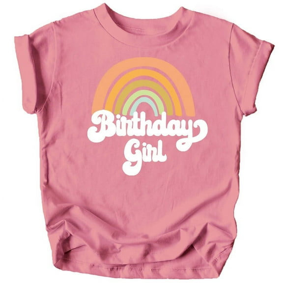 Retro Rainbow Birthday Girl Colorful Shirts for Baby and Toddler Girls Birthday Outfits Mavue Shirt
